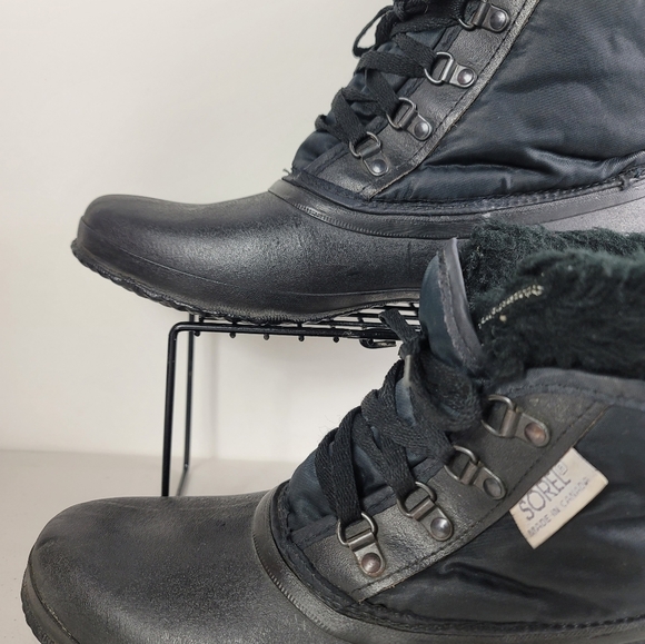 Sorel Vintage All Black Short Snow boots Size 10 - Picture 2 of 10